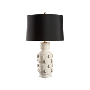 Wildwood Ungaro Sculptural Ceramic Table Lamp Handmade In Italy With Matte Glaze And Raised Circular Texture White/Cream 61471