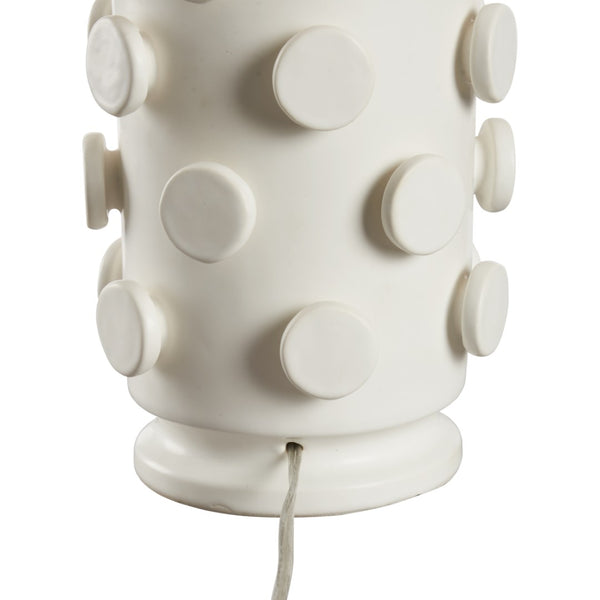 Wildwood Ungaro Sculptural Ceramic Table Lamp Handmade In Italy With Matte Glaze And Raised Circular Texture White/Cream 61471
