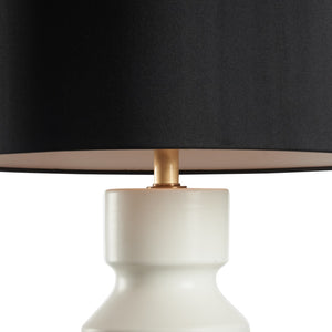 Wildwood Ungaro Sculptural Ceramic Table Lamp Handmade In Italy With Matte Glaze And Raised Circular Texture White/Cream 61471