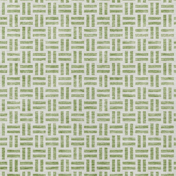 HomeRoots 5' Sage and Ivory Geometric Area Rug - Stylish, Washable Design for Indoor and Outdoor Spaces 5' X 8' 614714