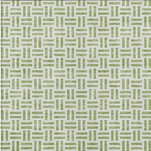 HomeRoots 5' Sage and Ivory Geometric Area Rug - Stylish, Washable Design for Indoor and Outdoor Spaces 8' X 10' 614716