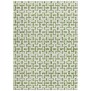 HomeRoots 5' Sage and Ivory Geometric Area Rug - Stylish, Washable Design for Indoor and Outdoor Spaces 9' X 12' 614717