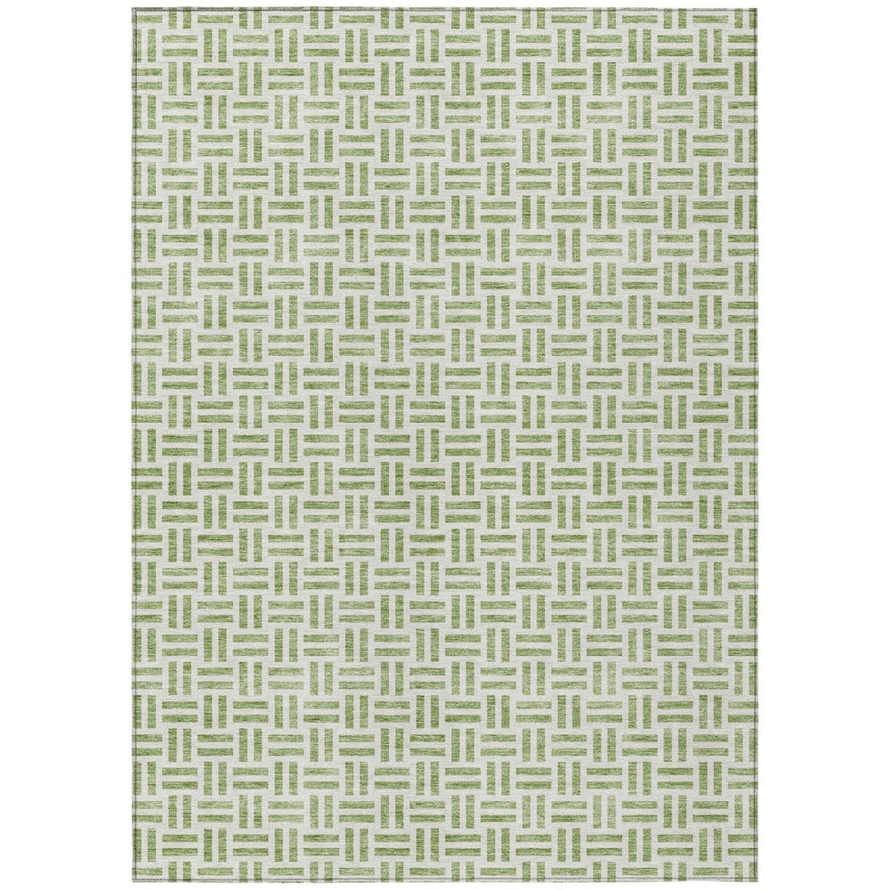 HomeRoots 5' Sage and Ivory Geometric Area Rug - Stylish, Washable Design for Indoor and Outdoor Spaces 10' X 14' 614718