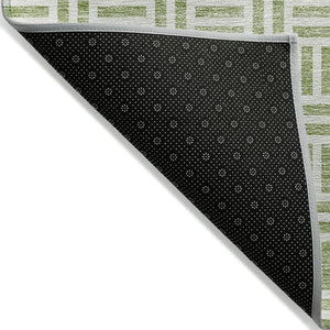 HomeRoots 5' Sage and Ivory Geometric Area Rug - Stylish, Washable Design for Indoor and Outdoor Spaces 10' X 14' 614718