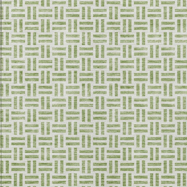 HomeRoots 5' Sage and Ivory Geometric Area Rug - Stylish, Washable Design for Indoor and Outdoor Spaces 10' X 14' 614718
