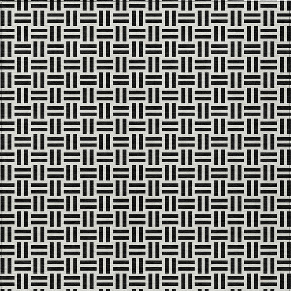 HomeRoots 5' Stylish Black and Ivory Geometric Area Rug - Durable, Washable, Perfect for Indoor & Outdoor Spaces 8' X 10' 614722