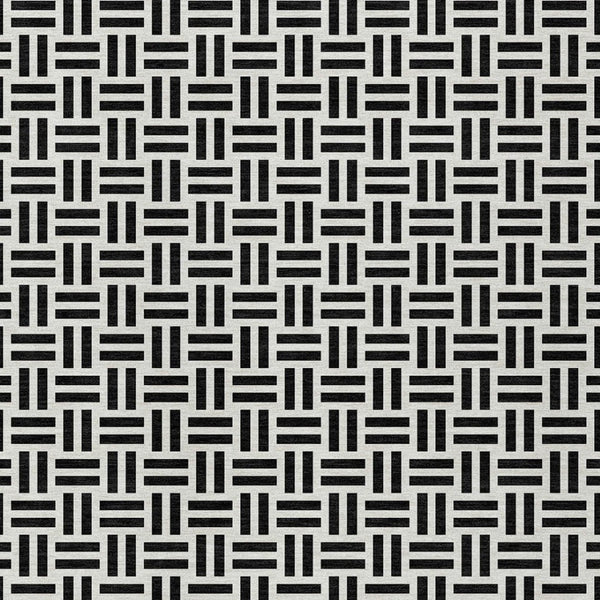HomeRoots 5' Stylish Black and Ivory Geometric Area Rug - Durable, Washable, Perfect for Indoor & Outdoor Spaces 8' X 10' 614722
