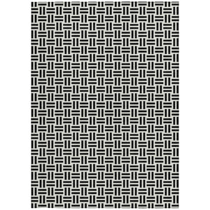 HomeRoots 5' Stylish Black and Ivory Geometric Area Rug - Durable, Washable, Perfect for Indoor & Outdoor Spaces 10' X 14' 614724