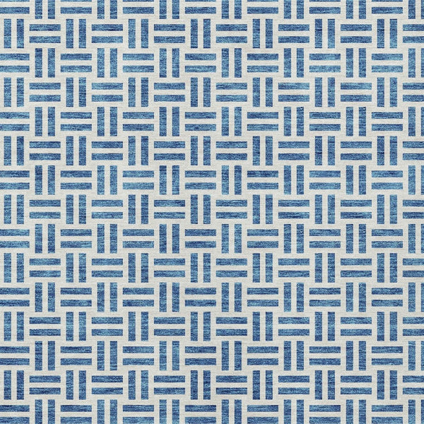 HomeRoots 5' Stylish Denim Blue and Ivory Geometric Area Rug for Indoor and Outdoor Spaces - Easy Care! 5' X 8' 614738