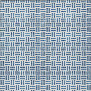 HomeRoots 5' Stylish Denim Blue and Ivory Geometric Area Rug for Indoor and Outdoor Spaces - Easy Care! 8' X 10' 614740