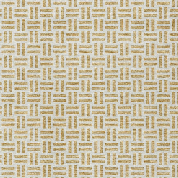 HomeRoots 5' Stylish Gold and Ivory Geometric Indoor Outdoor Area Rug – Durable, Washable, and Versatile Design 5' X 8' 614744