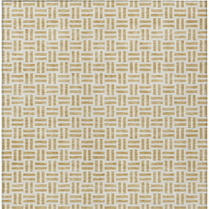 HomeRoots 5' Stylish Gold and Ivory Geometric Indoor Outdoor Area Rug – Durable, Washable, and Versatile Design 8' X 10' 614746