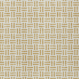 HomeRoots 5' Stylish Gold and Ivory Geometric Indoor Outdoor Area Rug – Durable, Washable, and Versatile Design 9' X 12' 614747