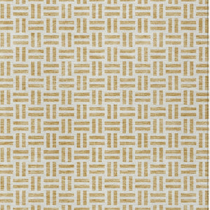 HomeRoots 5' Stylish Gold and Ivory Geometric Indoor Outdoor Area Rug – Durable, Washable, and Versatile Design 10' X 14' 614748