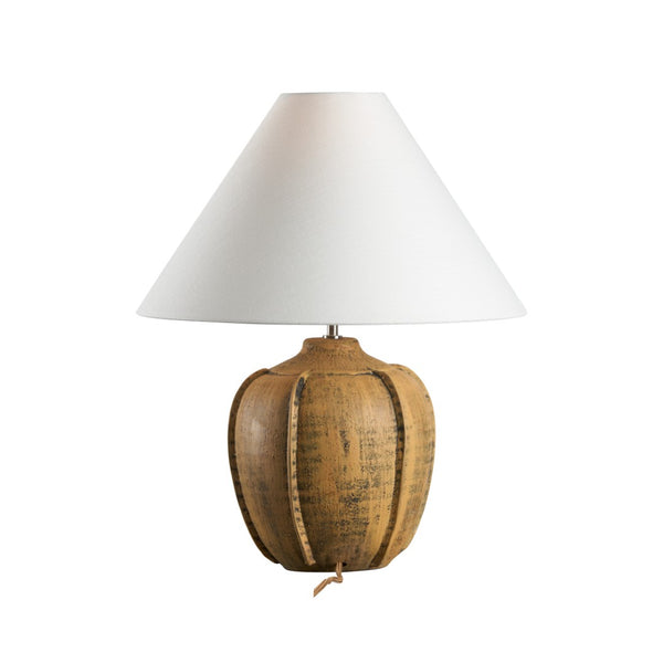 Wildwood Delfina Handmade Italian Ceramic Table Lamp With Sabbiato Glaze, White Cone Shade, 24" Height 61475