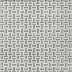 HomeRoots 5' Gray and Ivory Geometric Washable Area Rug – Stylish, Durable, and Ideal for Indoor or Outdoor Spaces 9' X 12' 614753