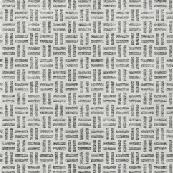 HomeRoots 5' Gray and Ivory Geometric Washable Area Rug – Stylish, Durable, and Ideal for Indoor or Outdoor Spaces 10' X 14' 614754