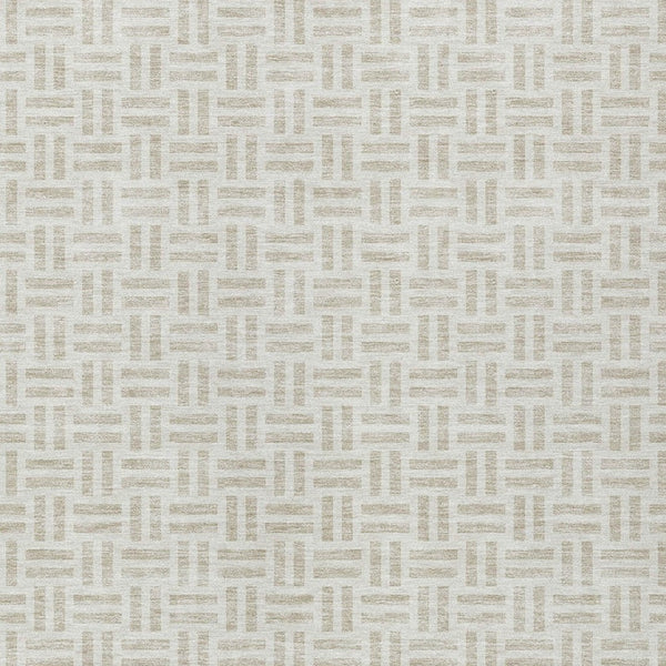 HomeRoots 5' Stylish Ivory and Beige Geometric Area Rug for Indoor and Outdoor Use - Durable & Washable Design 5' X 8' 614756
