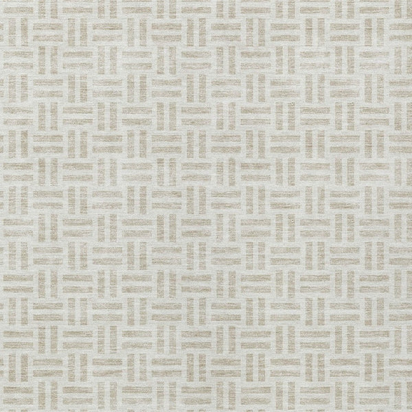HomeRoots 5' Stylish Ivory and Beige Geometric Area Rug for Indoor and Outdoor Use - Durable & Washable Design 10' X 14' 614760
