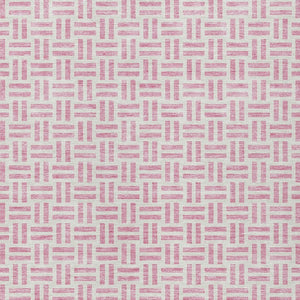 HomeRoots 5' Pink and Ivory Geometric Area Rug - Stylish Indoor/Outdoor Washable Design for Modern Spaces 5' X 8' 614768