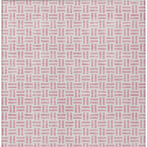 HomeRoots 5' Pink and Ivory Geometric Area Rug - Stylish Indoor/Outdoor Washable Design for Modern Spaces 8' X 10' 614770