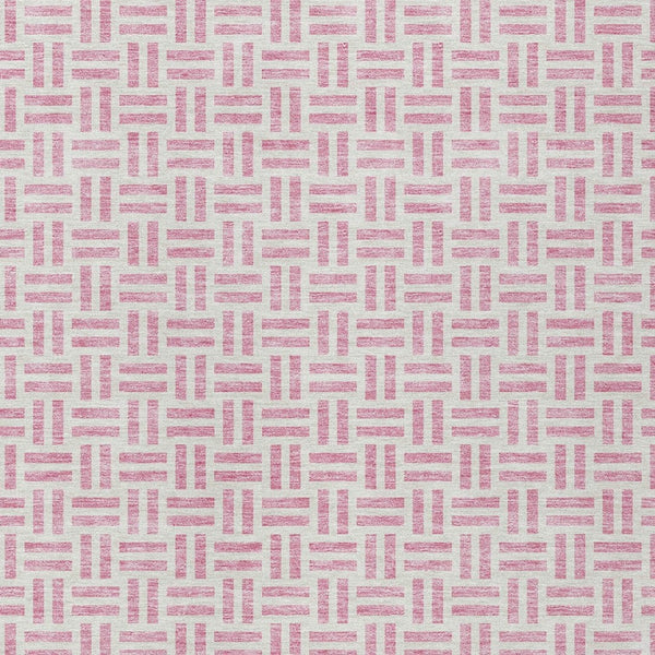 HomeRoots 5' Pink and Ivory Geometric Area Rug - Stylish Indoor/Outdoor Washable Design for Modern Spaces 10' X 14' 614772