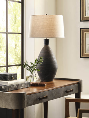 Wildwood Antonello Italian Ceramic Table Lamp With Two-Tone Metallic Glaze And Textured Etruscan Base, 33" 61478