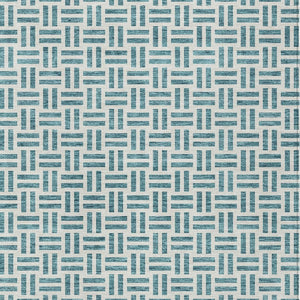 HomeRoots 5' Stylish Teal Blue and Ivory Geometric Area Rug – Durable, Washable, Perfect for Indoor & Outdoor Spaces 8' X 10' 614782