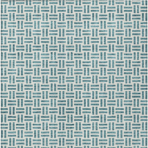 HomeRoots 5' Stylish Teal Blue and Ivory Geometric Area Rug – Durable, Washable, Perfect for Indoor & Outdoor Spaces 9' X 12' 614783