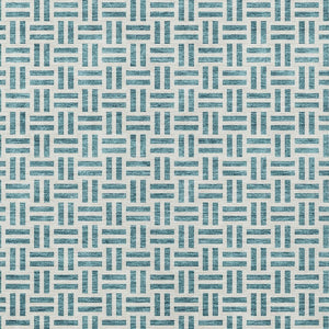 HomeRoots 5' Stylish Teal Blue and Ivory Geometric Area Rug – Durable, Washable, Perfect for Indoor & Outdoor Spaces 10' X 14' 614784