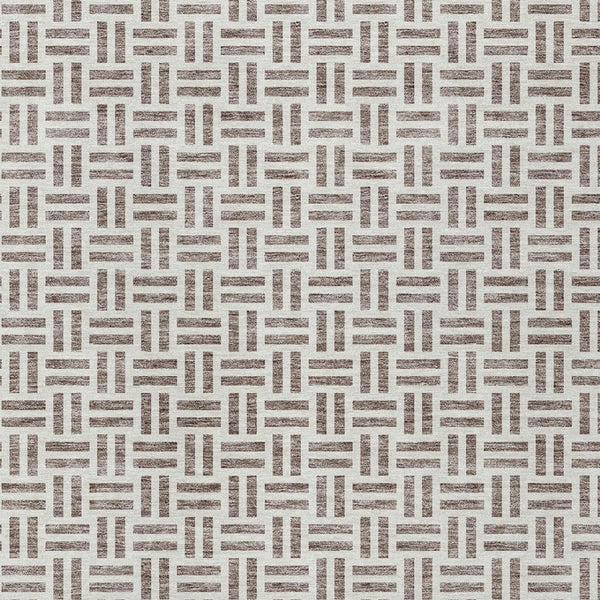 HomeRoots 9' X 12' Taupe and Ivory Geometric Indoor/Outdoor Rug – Stylish, Washable & Perfect for Any Space! 614789