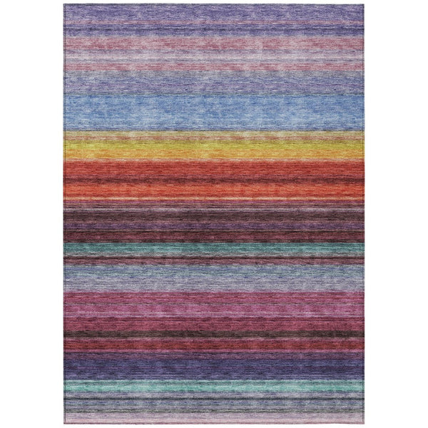 HomeRoots 5' Striped Lavender, Blush, and Blue Area Rug - Durable, Washable Indoor/Outdoor Accent for Any Space 5' X 8' 614810