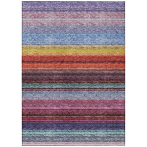 HomeRoots 5' Striped Lavender, Blush, and Blue Area Rug - Durable, Washable Indoor/Outdoor Accent for Any Space 8' X 10' 614812