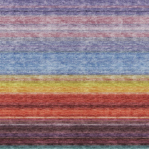 HomeRoots 5' Striped Lavender, Blush, and Blue Area Rug - Durable, Washable Indoor/Outdoor Accent for Any Space 8' X 10' 614812