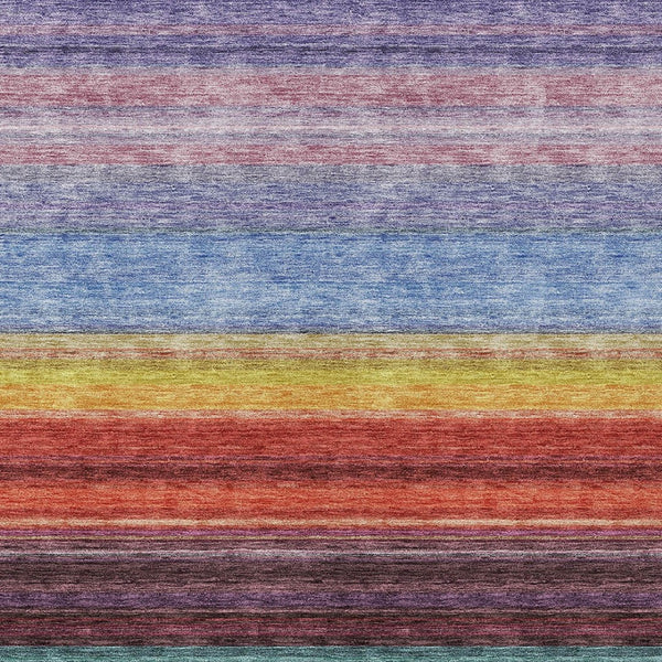 HomeRoots 5' Striped Lavender, Blush, and Blue Area Rug - Durable, Washable Indoor/Outdoor Accent for Any Space 8' X 10' 614812
