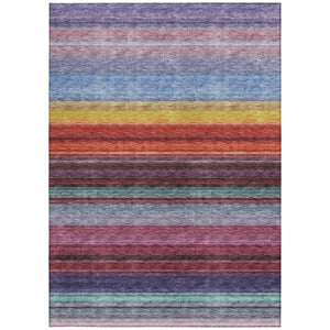 HomeRoots 5' Striped Lavender, Blush, and Blue Area Rug - Durable, Washable Indoor/Outdoor Accent for Any Space 9' X 12' 614813