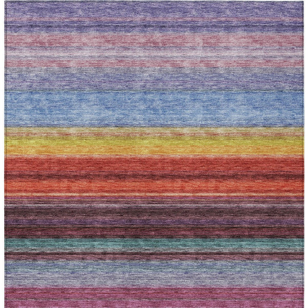 HomeRoots 5' Striped Lavender, Blush, and Blue Area Rug - Durable, Washable Indoor/Outdoor Accent for Any Space 10' X 14' 614814