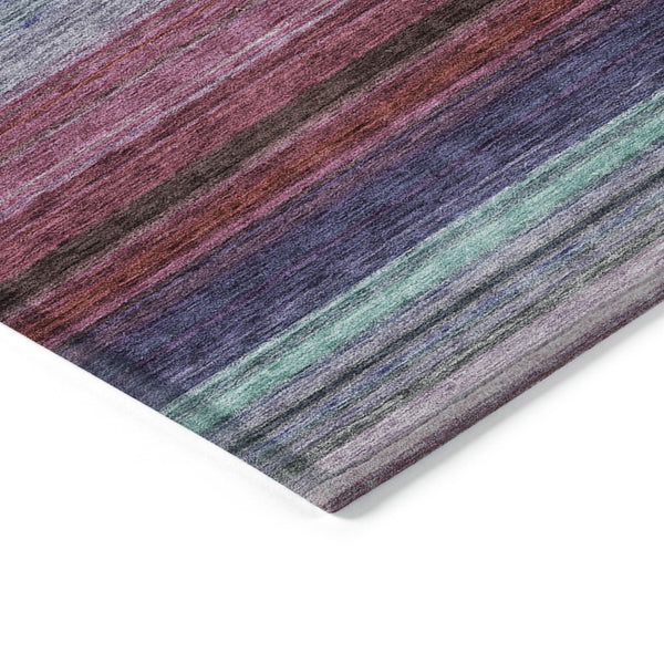 HomeRoots 5' Striped Lavender, Blush, and Blue Area Rug - Durable, Washable Indoor/Outdoor Accent for Any Space 10' X 14' 614814