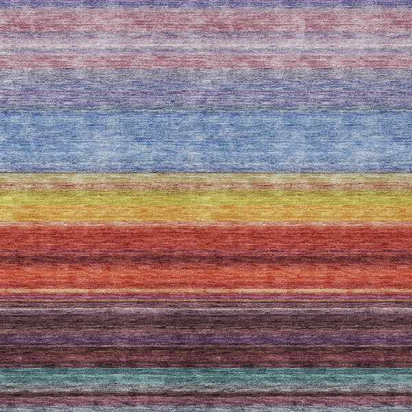 HomeRoots 5' Striped Lavender, Blush, and Blue Area Rug - Durable, Washable Indoor/Outdoor Accent for Any Space 10' X 14' 614814