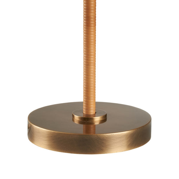 Wildwood Avondale Handcrafted Rattan Table Lamp With Antique Brass Base, Dual Pull Chains For Warm Ambient Light 61482