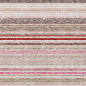 HomeRoots 5' Washable Indoor Outdoor Area Rug in Pink Blush and Burgundy Stripes for Stylish Versatility 8' X 10' 614824