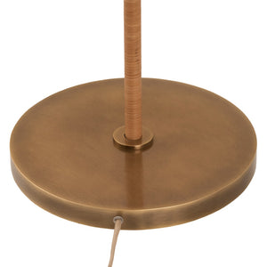 Wildwood Avondale Handcrafted Rattan Floor Lamp With Antique Brass Base, Dual Pull Chains For Cozy Layered Lighting 61483