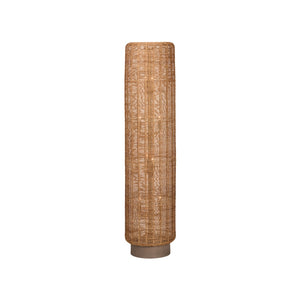 Wildwood Teague Handwoven Raffia Floor Lamp — 57" Tall Cylindrical Open-Weave Ambient Light For Cozy Rooms 61484