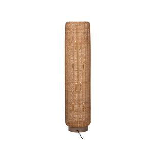 Wildwood Teague Handwoven Raffia Floor Lamp — 57" Tall Cylindrical Open-Weave Ambient Light For Cozy Rooms 61484