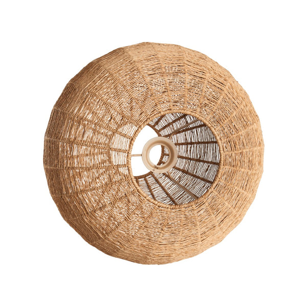 Wildwood Teague Sculptural Table Lamp With Hand-Woven Raffia Shade And Solid Wood Base For Cozy Ambiance 61485