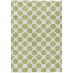 HomeRoots 5' Sage and Ivory Polka Dot Area Rug - Durable, Washable, Perfect for Indoor and Outdoor Spaces 5' X 8' 614864