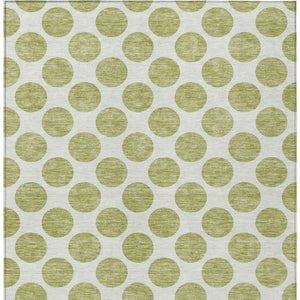 HomeRoots 5' Sage and Ivory Polka Dot Area Rug - Durable, Washable, Perfect for Indoor and Outdoor Spaces 5' X 8' 614864