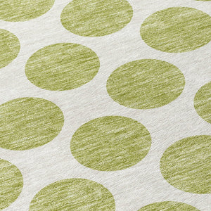 HomeRoots 5' Sage and Ivory Polka Dot Area Rug - Durable, Washable, Perfect for Indoor and Outdoor Spaces 8' Round 614865