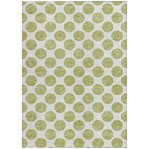 HomeRoots 5' Sage and Ivory Polka Dot Area Rug - Durable, Washable, Perfect for Indoor and Outdoor Spaces 8' X 10' 614866