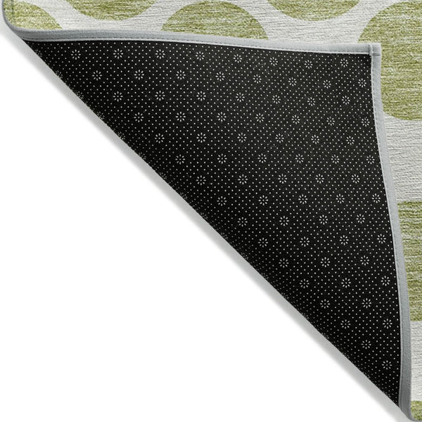 HomeRoots 5' Sage and Ivory Polka Dot Area Rug - Durable, Washable, Perfect for Indoor and Outdoor Spaces 10' X 14' 614868